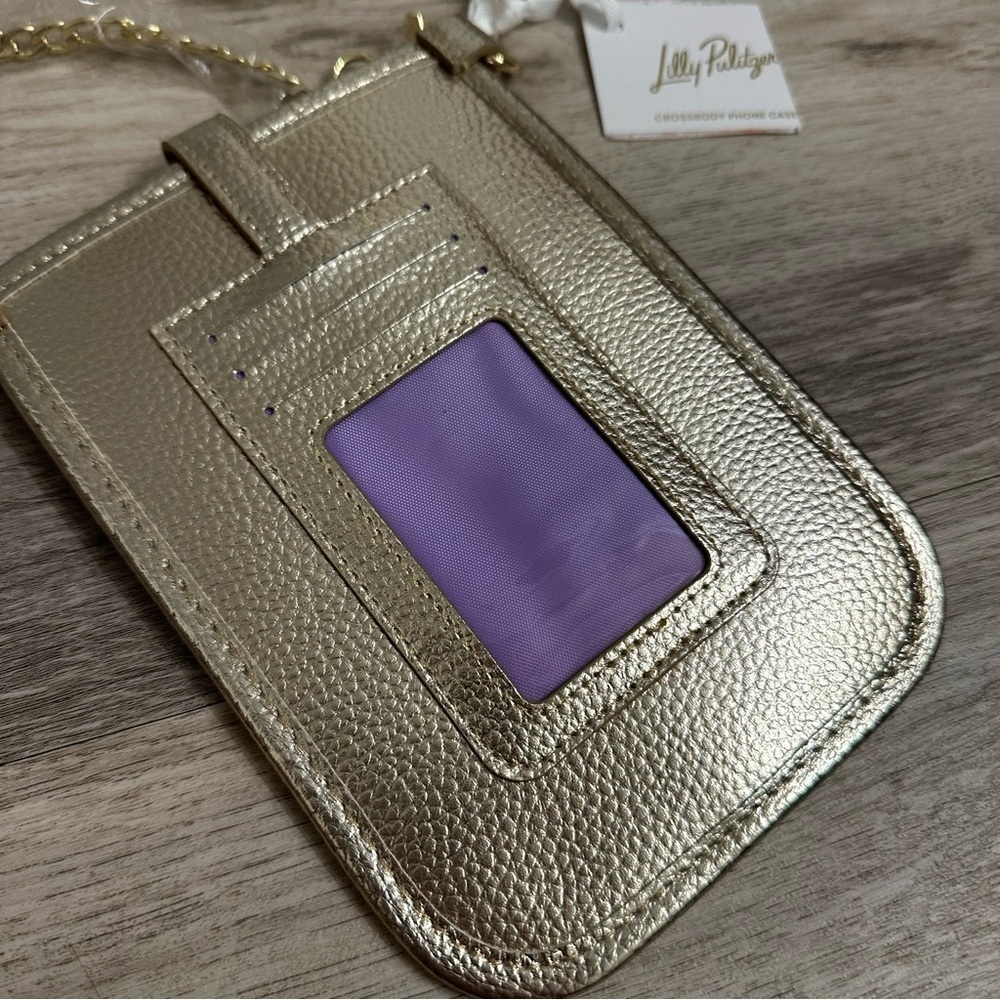 NWT Lilly Pulitzer Gold Crossbody Phone Bag Crossbody Phone Wallet SKU 019113 - Picture 5 of 9